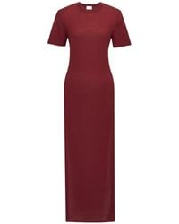 Saint Laurent - Long Knitted Crewneck Dress - Lyst