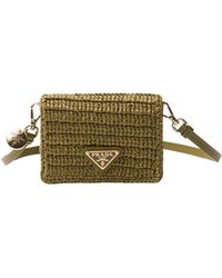 Prada - Crochet Card Holder With Shoulder Strap - Lyst