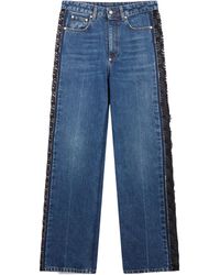 Stella McCartney - High-Waist Lace-Panelled Straight-Leg Jeans - Lyst
