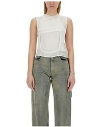 Rick Owens - Cut-Out Crewneck Sleeveless Top - Lyst