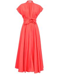 Alaïa - Linen-Blend Belted Dress - Lyst