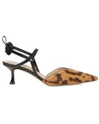 Fendi - Very Colibri And Hair-On Leather Leather Medium-Heeled Slingbacks - Lyst