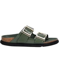 Birkenstock - High Shine Buckle Flat Sandals - Lyst