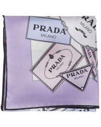 Prada - Pattern-Printed Twill Scarf - Lyst