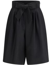 Valentino - Bow Detailed Pleated Shorts - Lyst