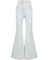 Nina Ricci - High Rise Cotton Denim Flared Jeans - Lyst