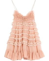 Valentino - Chiffon Short Dress - Lyst
