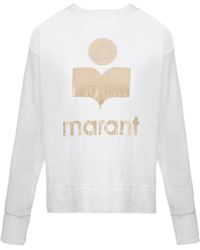 Isabel Marant - Isabel Marant Étoile Logo Printed Long-Sleeved T-Shirt - Lyst