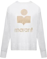Isabel Marant - Isabel Marant Étoile Logo Printed Long-Sleeved T-Shirt - Lyst