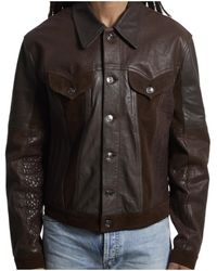 Versace - Slim Fit Leather Blouson - Lyst