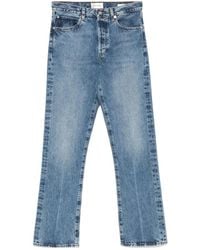 FRAME - High Rise Straight Leg Jeans - Lyst