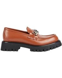 Gucci - Interlocking G Logo Leather Loafers - Lyst