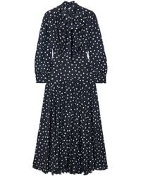 RIXO London Brooke Polka-Dot Midi Dress in Blue | Lyst RIXO London Brooke Polka-Dot Midi Dress in Blue | Lyst