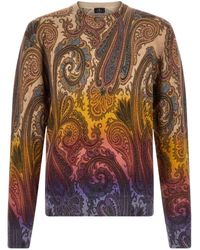 Etro - Paisley-Print Wool Sweater - Lyst
