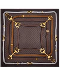 Gucci - Printed Gg Silk Twill Jacquard Carré - Lyst