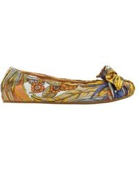 Ferragamo - Bow Embellished Ballet Flat - Lyst