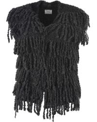 Alysi - Fringed Detail Sleeveless Gilet - Lyst