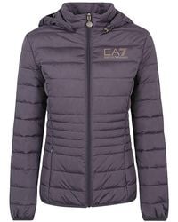 EA7 - Long Sleeve Cotton Coat - Lyst