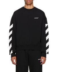 Off-White c/o Virgil Abloh - Diagonal Helvetica Long-Sleeved Sweatshirt - Lyst