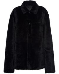 Prada - Shearling Blouson Jacket - Lyst