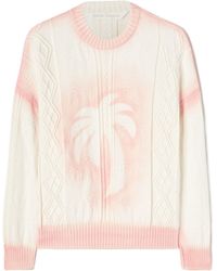 Palm Angels - Sprayed Palm Crewneck Jumper - Lyst