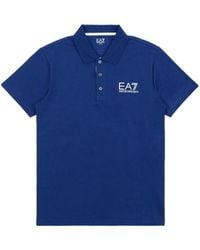 EA7 - Logo Printed Polo Shirt - Lyst