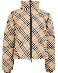 Burberry - Check Insulated Cropped Short Puffer Jacket - Lyst