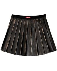 DIESEL - Short Distressed Effect Pleated Skirt - Lyst