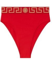 Versace - Greca Border High-Waist Bikini Briefs - Lyst