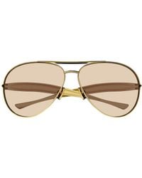 Bottega Veneta - Eyewear Aviator Frame Sunglasses - Lyst