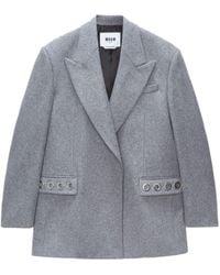MSGM - Eyelet-Embellished Single-Breasted Blazer - Lyst