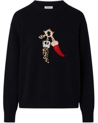 Liu Jo - Embellished Crewneck Knitted Sweater - Lyst