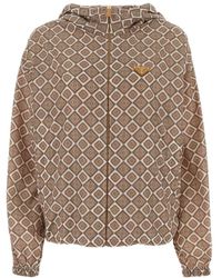 Prada - Geometric-Print Hooded Jacket - Lyst