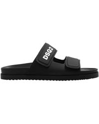 DSquared² - Logo Printed Open Toe Sandals - Lyst