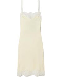 Stella McCartney - Iconic Lace-Trimmed Satin Midi Dress - Lyst