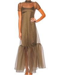 STAUD - Calluna Thyme Sheer Organza Maxi Dress - Lyst