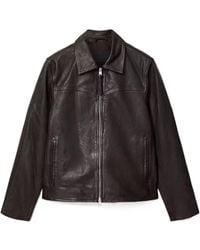 AllSaints - Long-Sleeved Leather Jacket - Lyst