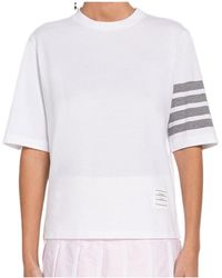 Thom Browne - 4 Bar Striped Crewneck Jersey T-Shirt - Lyst
