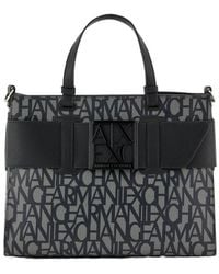 ARMANI EXCHANGE - Logo-Print Zip-Fastening Tote Bag - Lyst