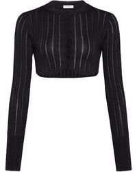 Alaïa - Alaïa Crinoline Cropped Knitted Cardigan - Lyst