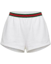 Gucci - Cotton Jersey Shorts With Web, Ready-To-Wear - Lyst
