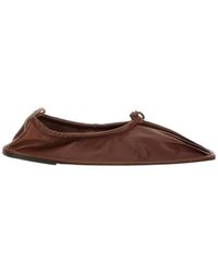 Hereu - Elasticated Detail Square-Toe Flat Shoes - Lyst