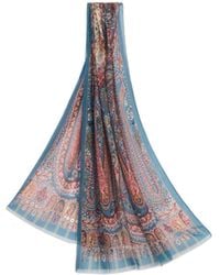 Etro - Paisley Printed Frayed Hem Scarf - Lyst