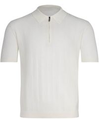 Emporio Armani - Half-Zipped Short-Sleeved Knitted Polo Shirt - Lyst