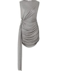Alex Perry - Knotted Draped Ruched Jersey Mini Dress - Lyst