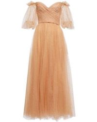 Monique Lhuillier - Embellished Tulle Off-Shoulder Gown - Lyst