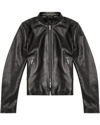 DIESEL - L-Ayla Zipped Leather Biker Jacket - Lyst