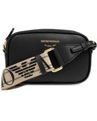 Emporio Armani - Logo Detailed Zip-Up Crossbody Bag - Lyst