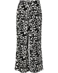 Marni - Floral Crepe Straight Trousers - Lyst