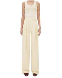 Bottega Veneta - Pleated Wide Leg Trousers - Lyst